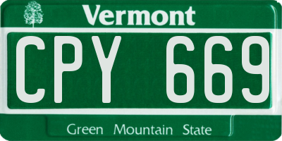 VT license plate CPY669