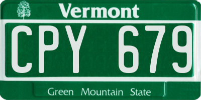 VT license plate CPY679