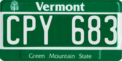 VT license plate CPY683