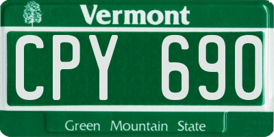 VT license plate CPY690