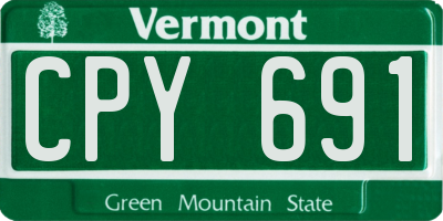 VT license plate CPY691