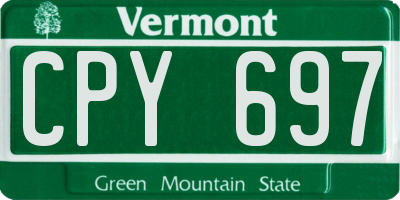 VT license plate CPY697