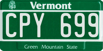 VT license plate CPY699