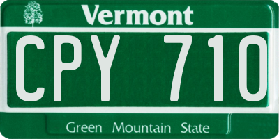 VT license plate CPY710