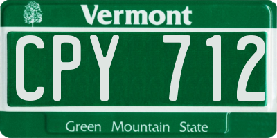 VT license plate CPY712