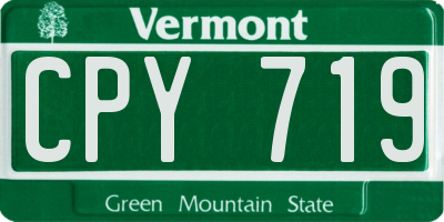 VT license plate CPY719