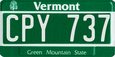 VT license plate CPY737