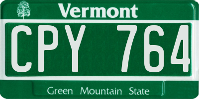 VT license plate CPY764