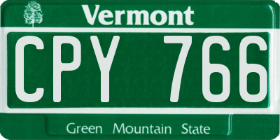 VT license plate CPY766