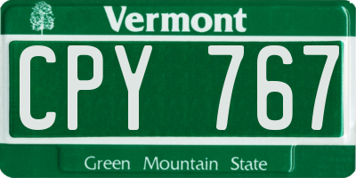 VT license plate CPY767
