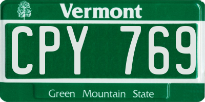 VT license plate CPY769