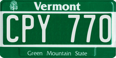 VT license plate CPY770