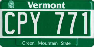 VT license plate CPY771