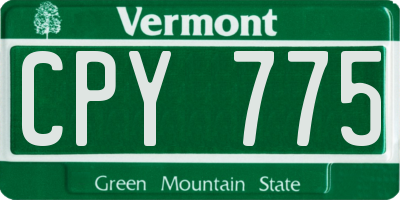 VT license plate CPY775