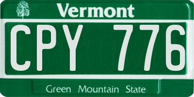 VT license plate CPY776