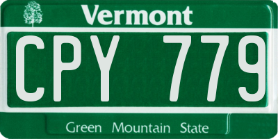VT license plate CPY779