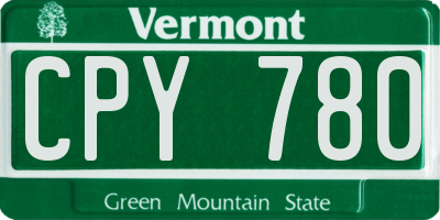 VT license plate CPY780