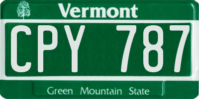VT license plate CPY787