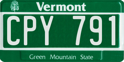 VT license plate CPY791