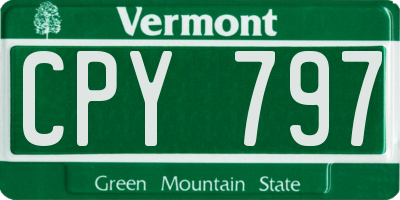 VT license plate CPY797