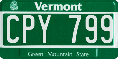 VT license plate CPY799