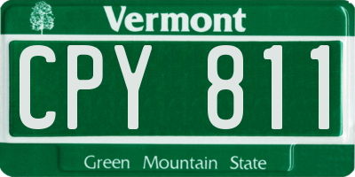 VT license plate CPY811