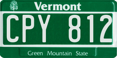 VT license plate CPY812