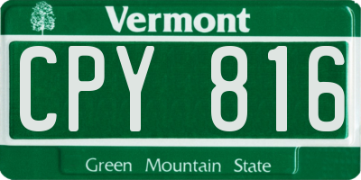 VT license plate CPY816