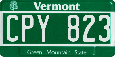 VT license plate CPY823