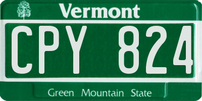 VT license plate CPY824