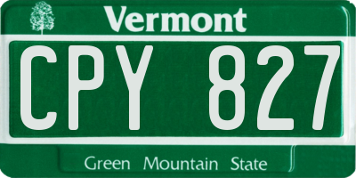 VT license plate CPY827