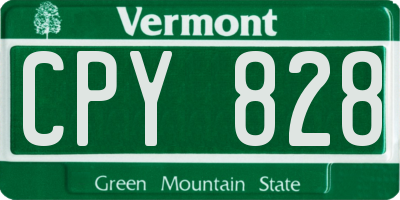 VT license plate CPY828