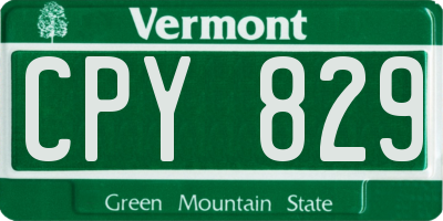VT license plate CPY829