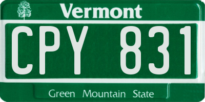 VT license plate CPY831