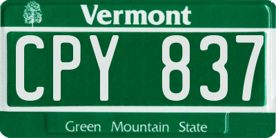 VT license plate CPY837