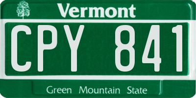 VT license plate CPY841