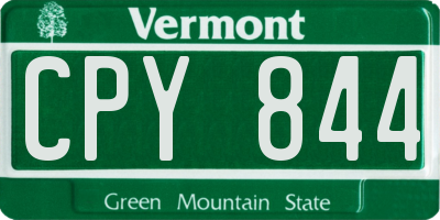 VT license plate CPY844