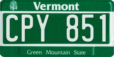 VT license plate CPY851
