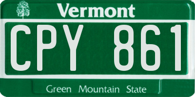 VT license plate CPY861