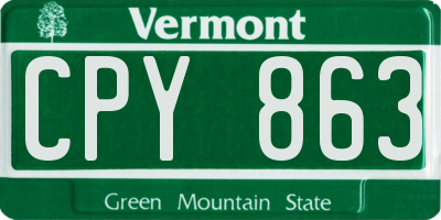 VT license plate CPY863
