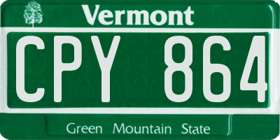 VT license plate CPY864
