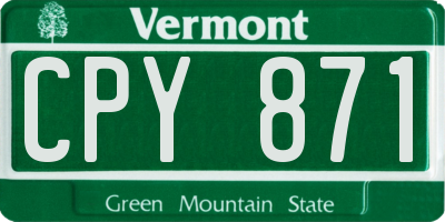 VT license plate CPY871
