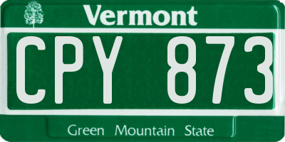 VT license plate CPY873