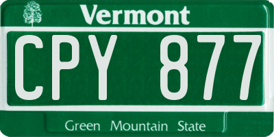 VT license plate CPY877