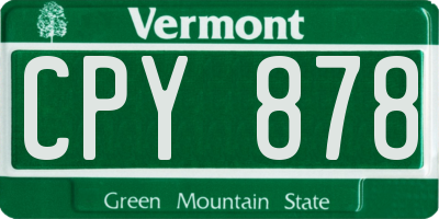 VT license plate CPY878