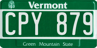 VT license plate CPY879
