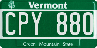 VT license plate CPY880