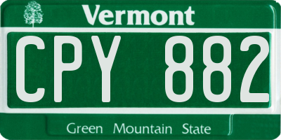 VT license plate CPY882