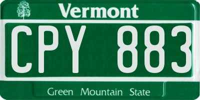 VT license plate CPY883