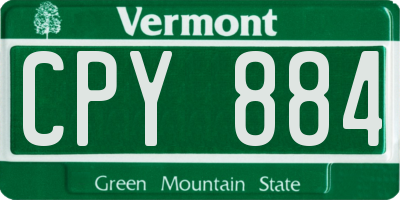 VT license plate CPY884